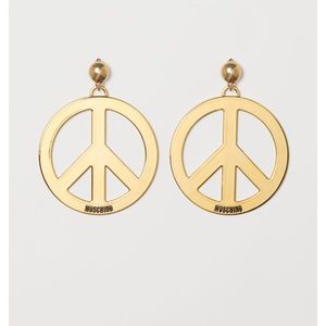 Moschino at H&M NWT NIB Clipon Peace Sign Earrings